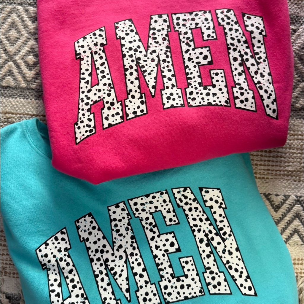 Teal Graphic 'Amen' Sweatshirt